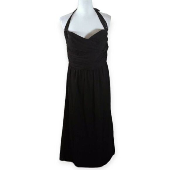 ALFRED ANGELO BLACK HALTER FORMAL GOWN SZ.18 EUC - Picture 1 of 6